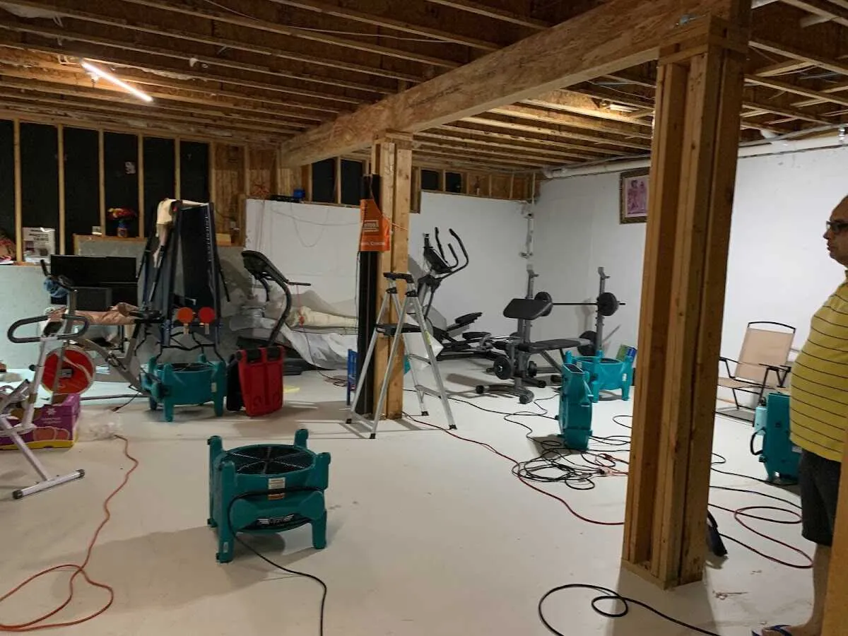 Basement drying equipment setup for Structural Drying in Neenah